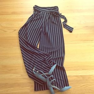 Wide leg high waisted pants